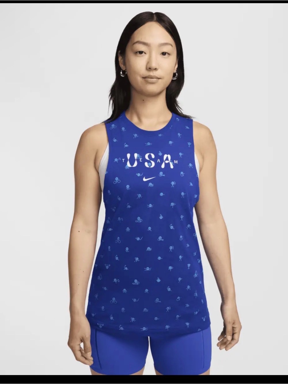 Nike Women's Medium United States Olympic Team USA Tank Shirt FZ3384-417 Size M